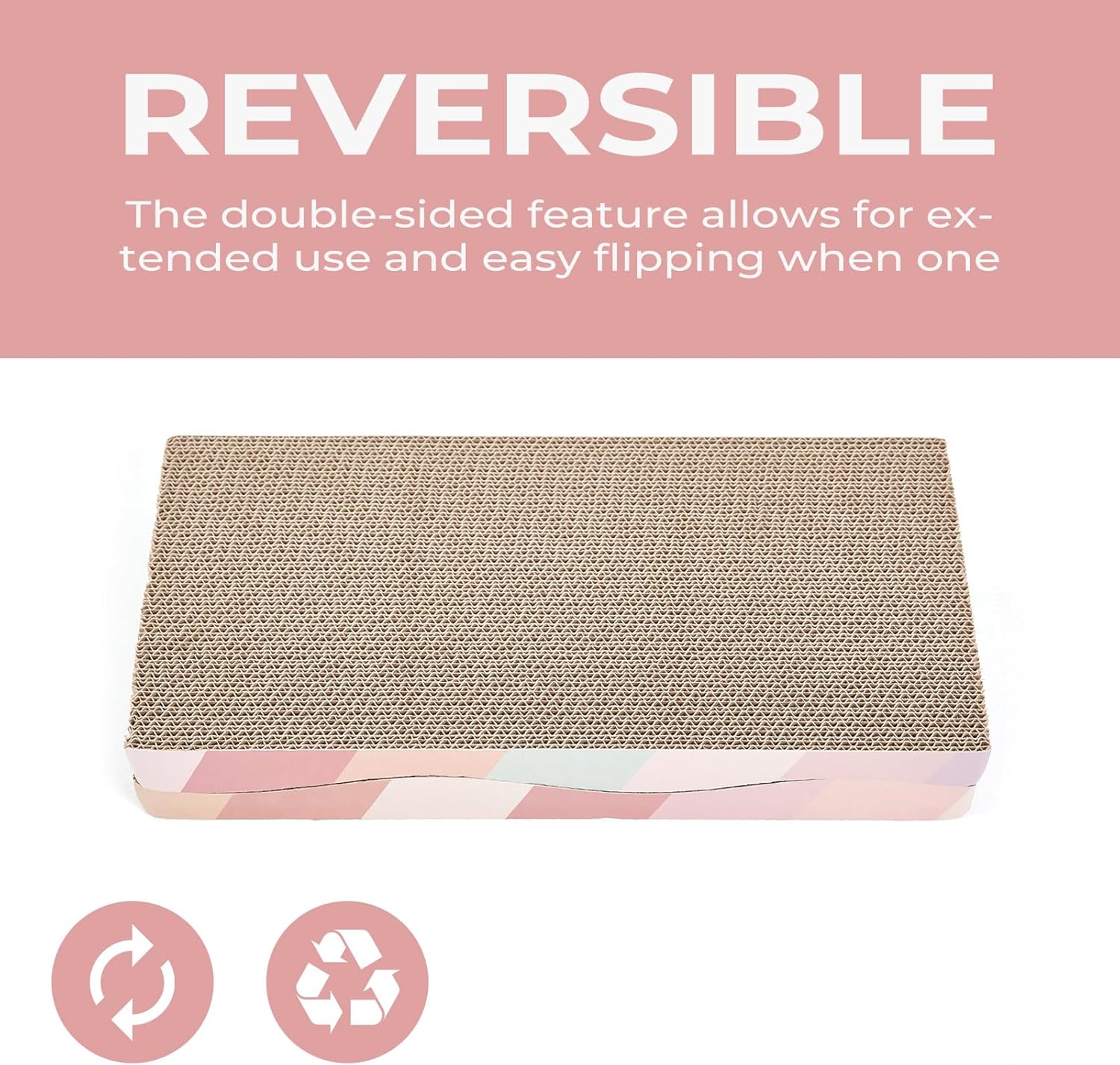 Reversible Cardboard Cat Scratcher with Catnip
