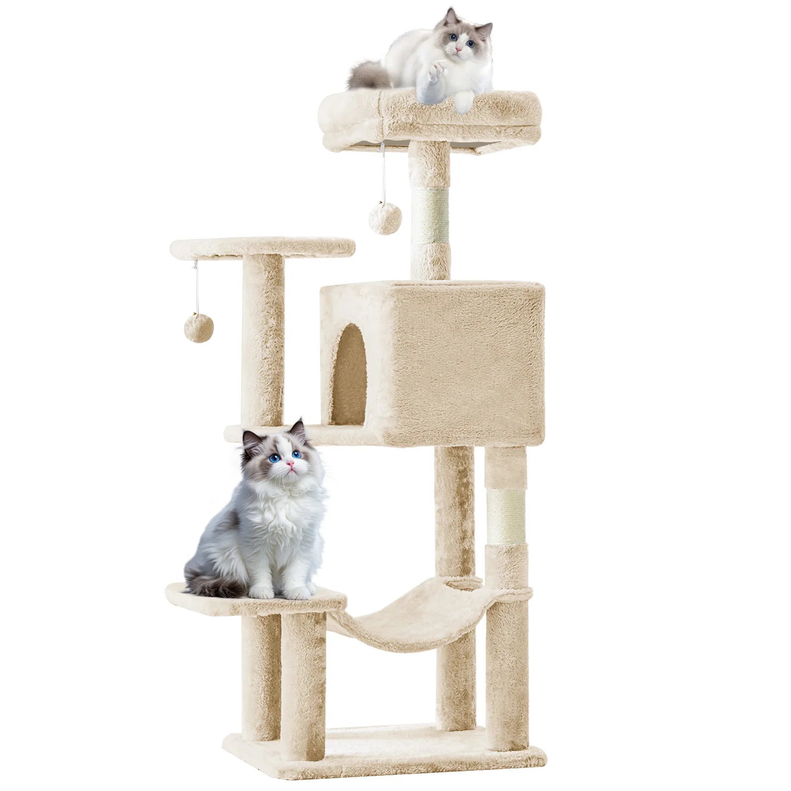 44-Inch Cat Tree Tower with Sisal Scratching Posts
