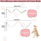 Interactive Cat Wand Toy Set – Colorful Ribbon Teaser