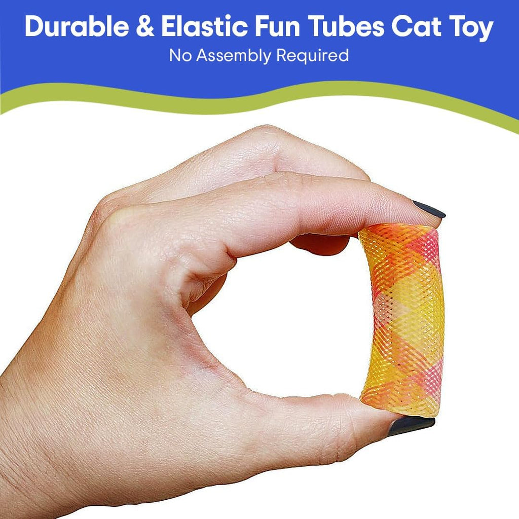 Catnip Mesh Spring Tubes Cat Toy Set – 3 Bouncy Pieces