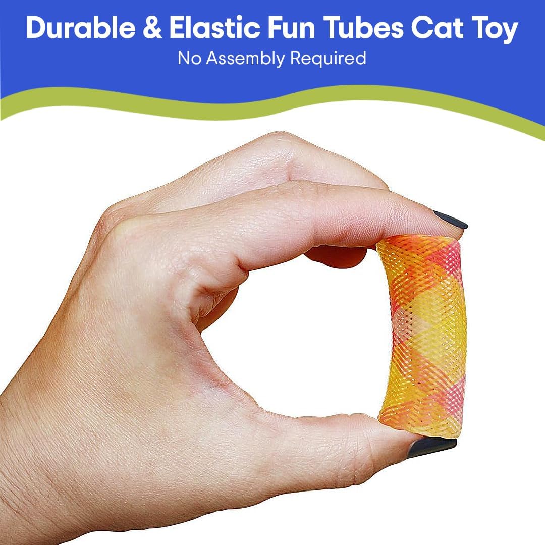 Catnip Mesh Spring Tubes Cat Toy Set – 3 Bouncy Pieces
