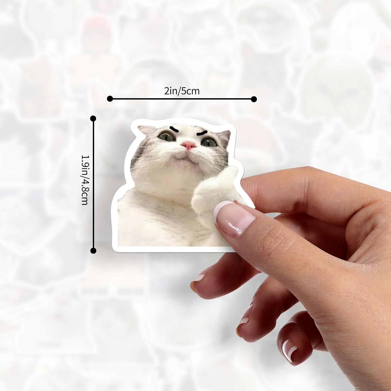 100-Pack Cute Cat Meme Stickers – Waterproof Vinyl Set