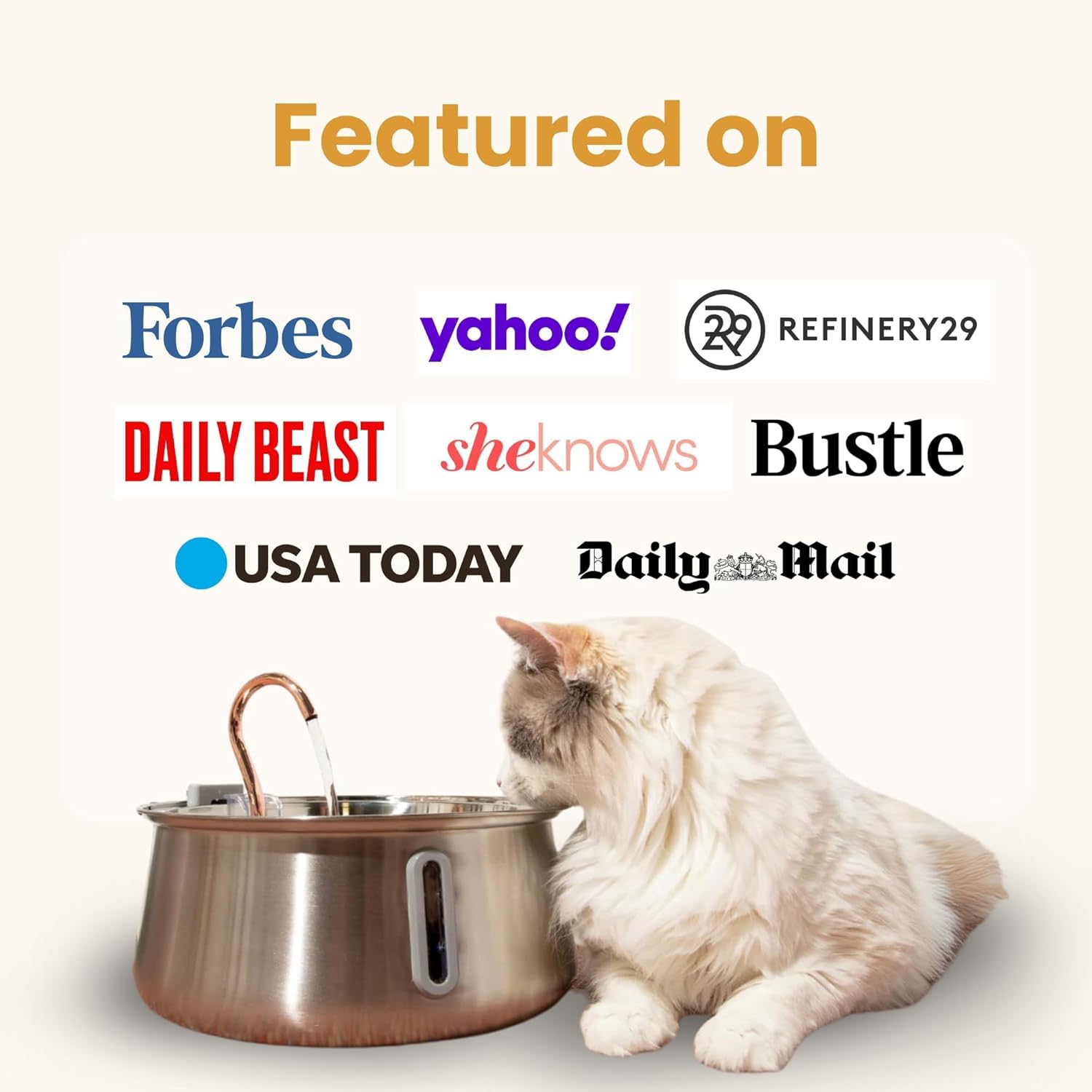 Stainless Steel Cat Water Fountain – 4L Ultra-Quiet