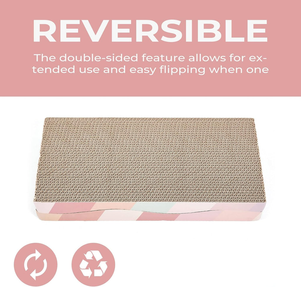 Reversible Cardboard Cat Scratcher with Catnip