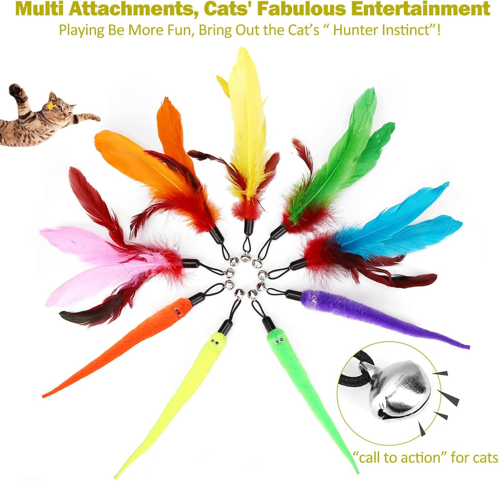 Interactive Cat Wand Toy Set – Telescopic Teaser With Feathers