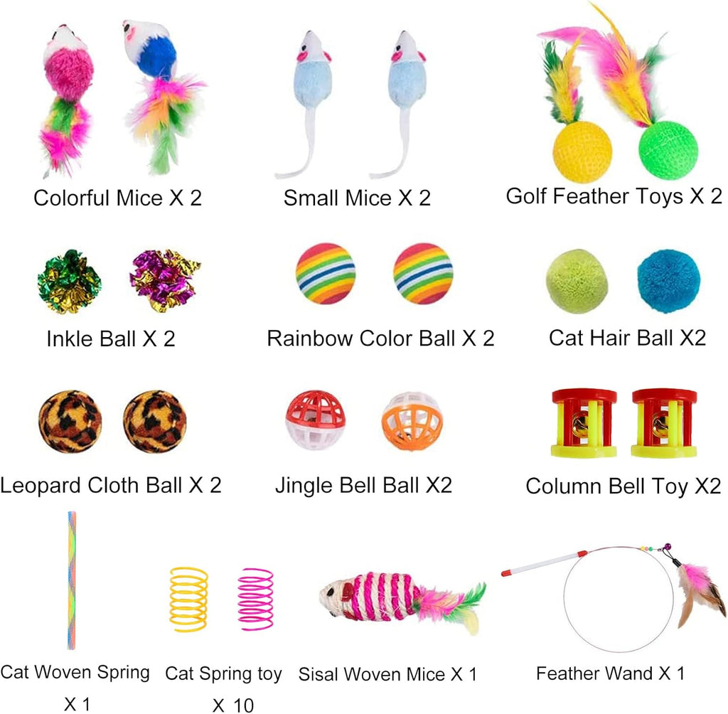 32-Piece Interactive Cat Toy Set With Foldable Tunnel