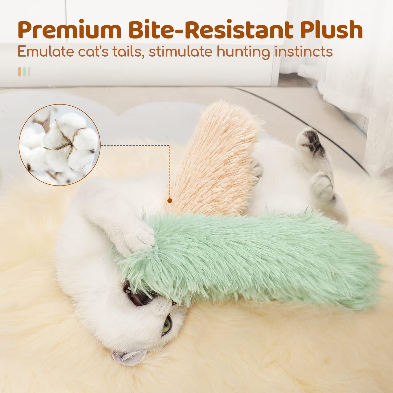 Plush Catnip Kicker Toy Pillows – 3-Pack Crinkle Set