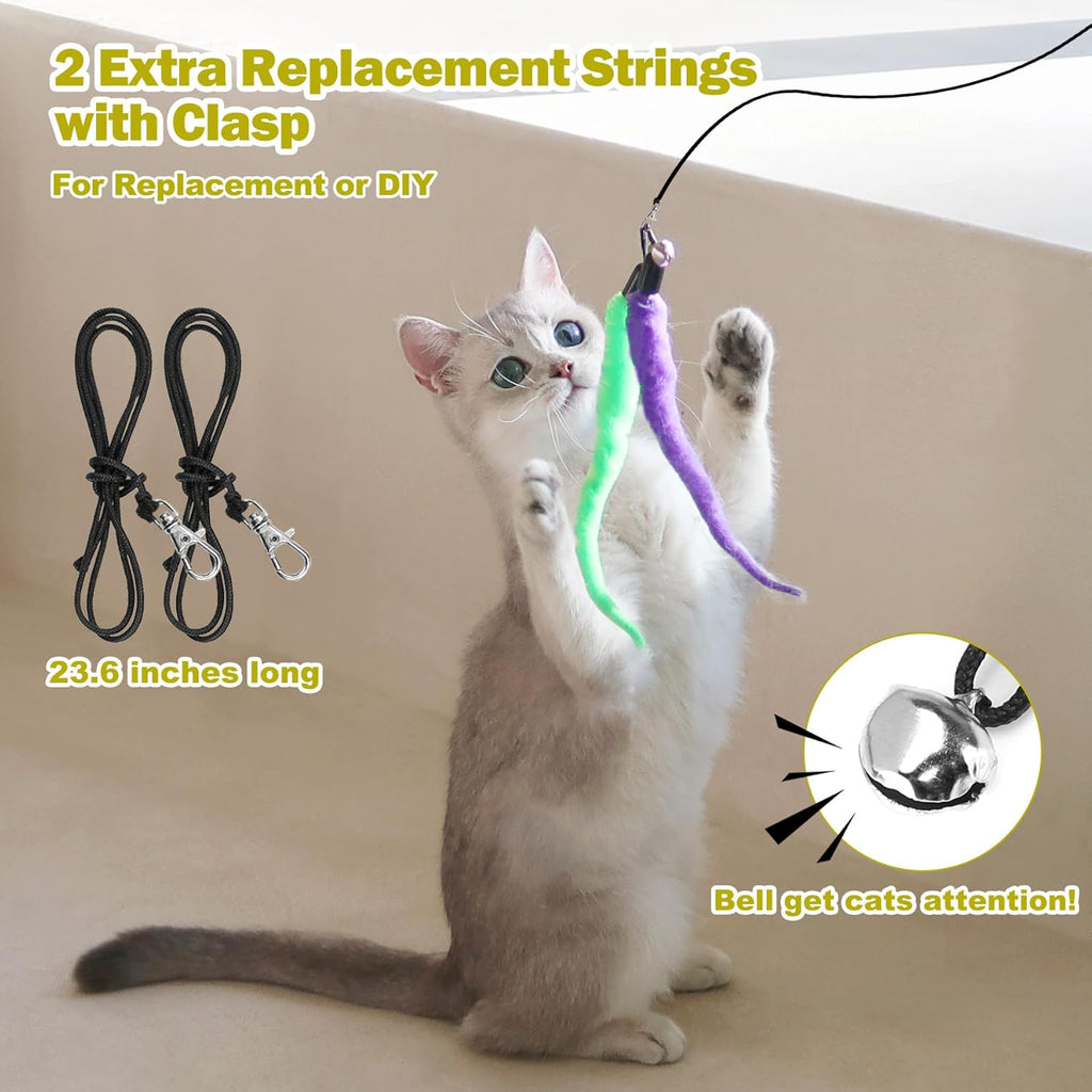 Interactive Cat Wand Toy Set – Telescopic Teaser With Feathers