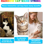 Interactive Cat Wand Toy Set – Colorful Ribbon Teaser