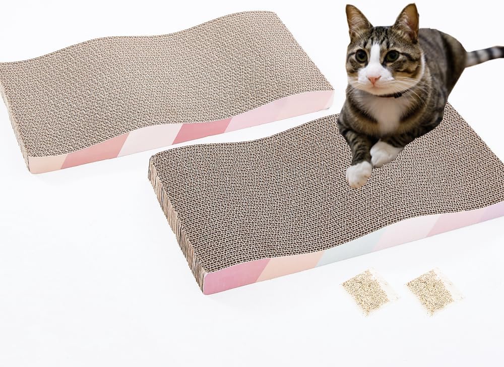 Reversible Cardboard Cat Scratcher with Catnip