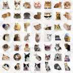 100-Pack Cute Cat Meme Stickers – Waterproof Vinyl Set