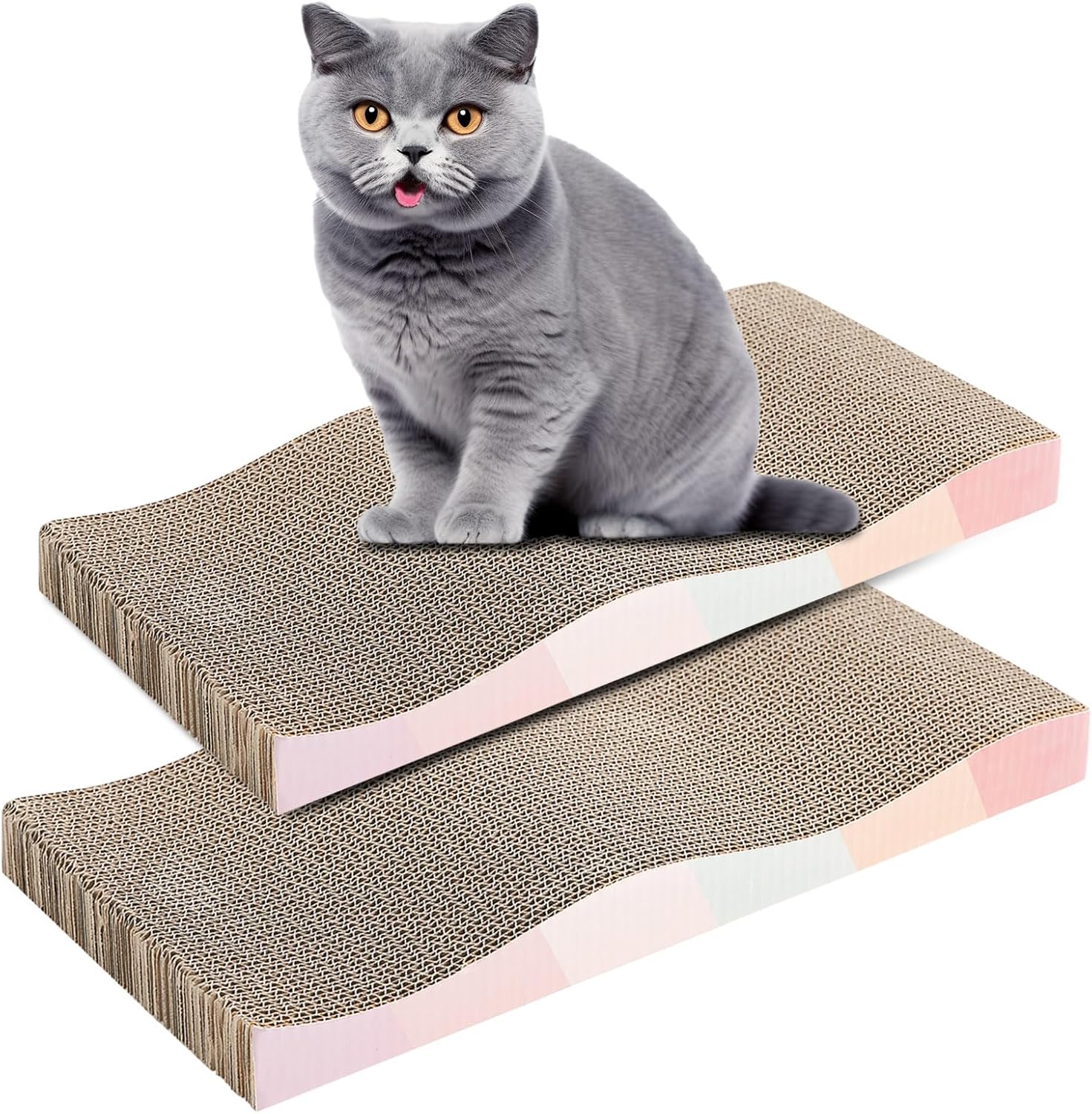 Reversible Cardboard Cat Scratcher with Catnip