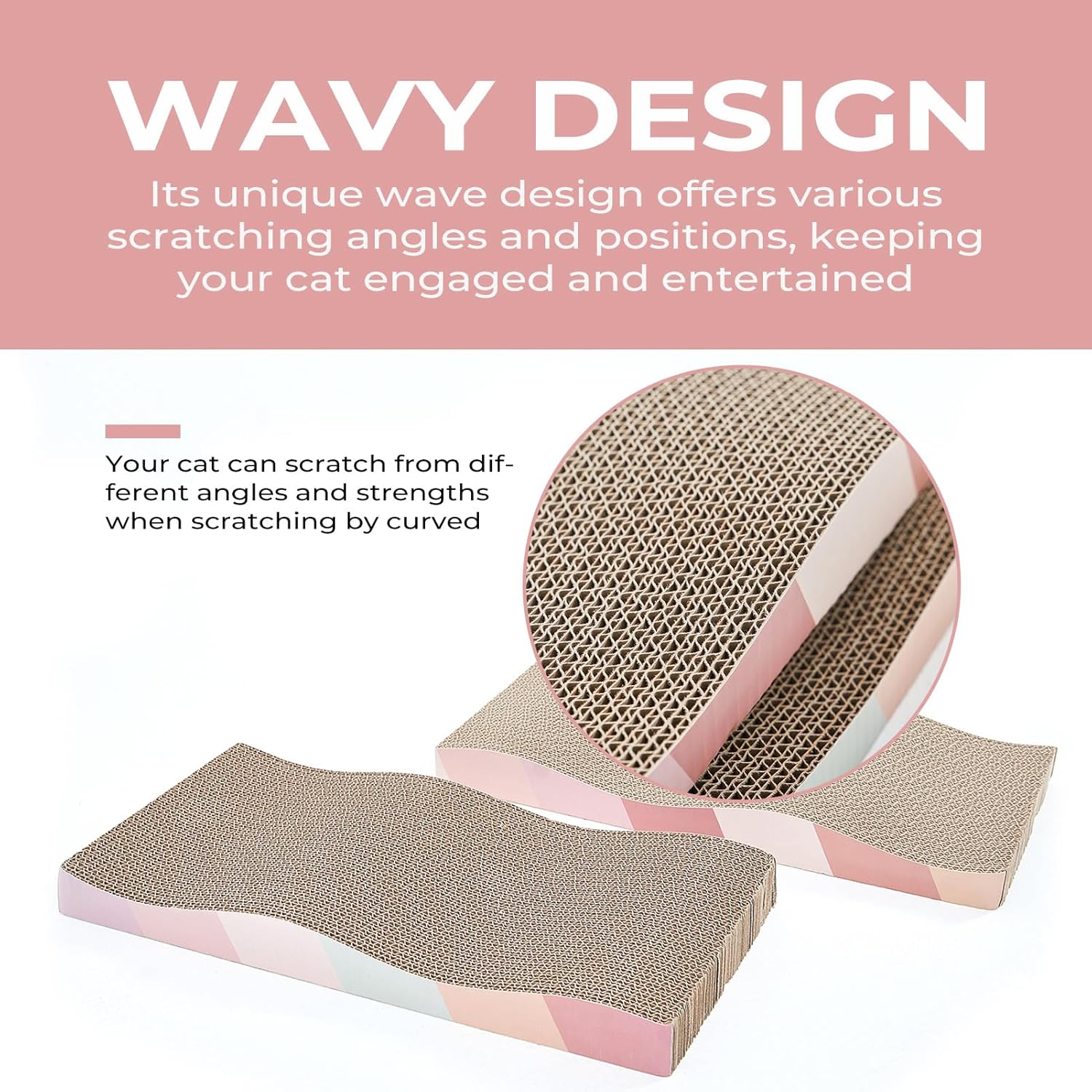 Reversible Cardboard Cat Scratcher with Catnip