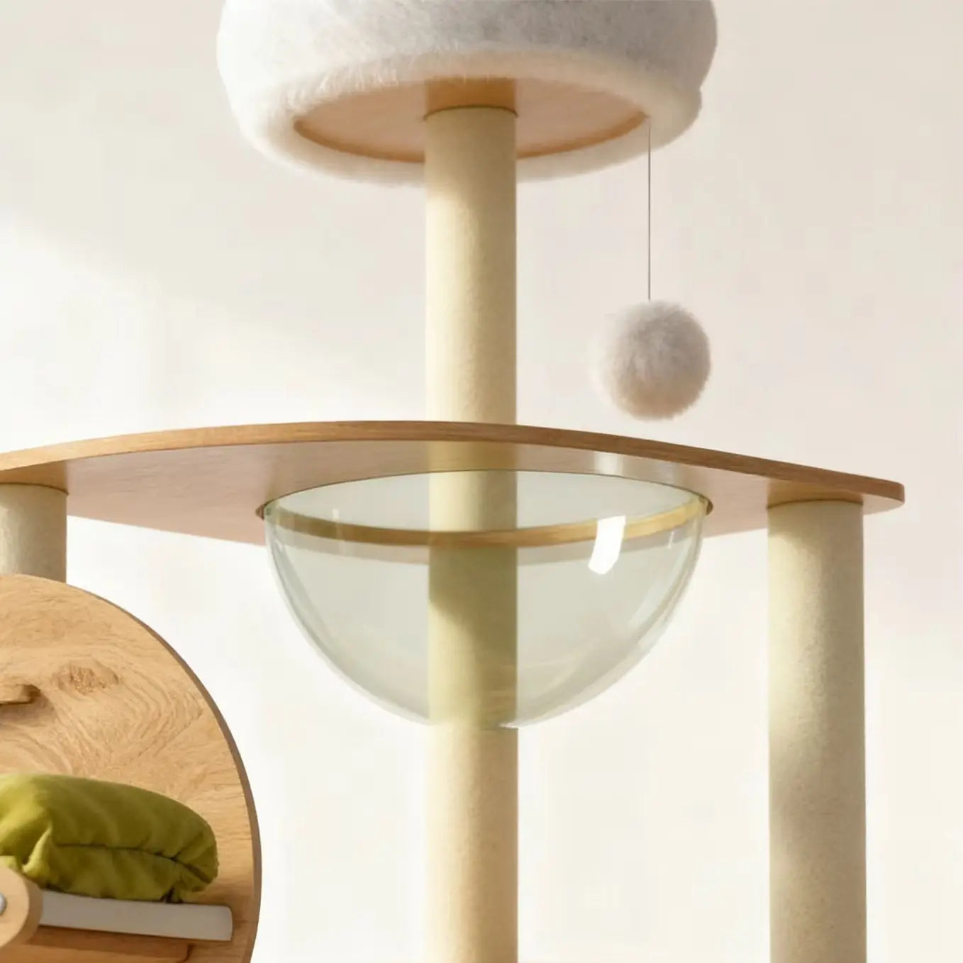 Floor-to-Ceiling Solid Wood Cat Tree Tower with Posts