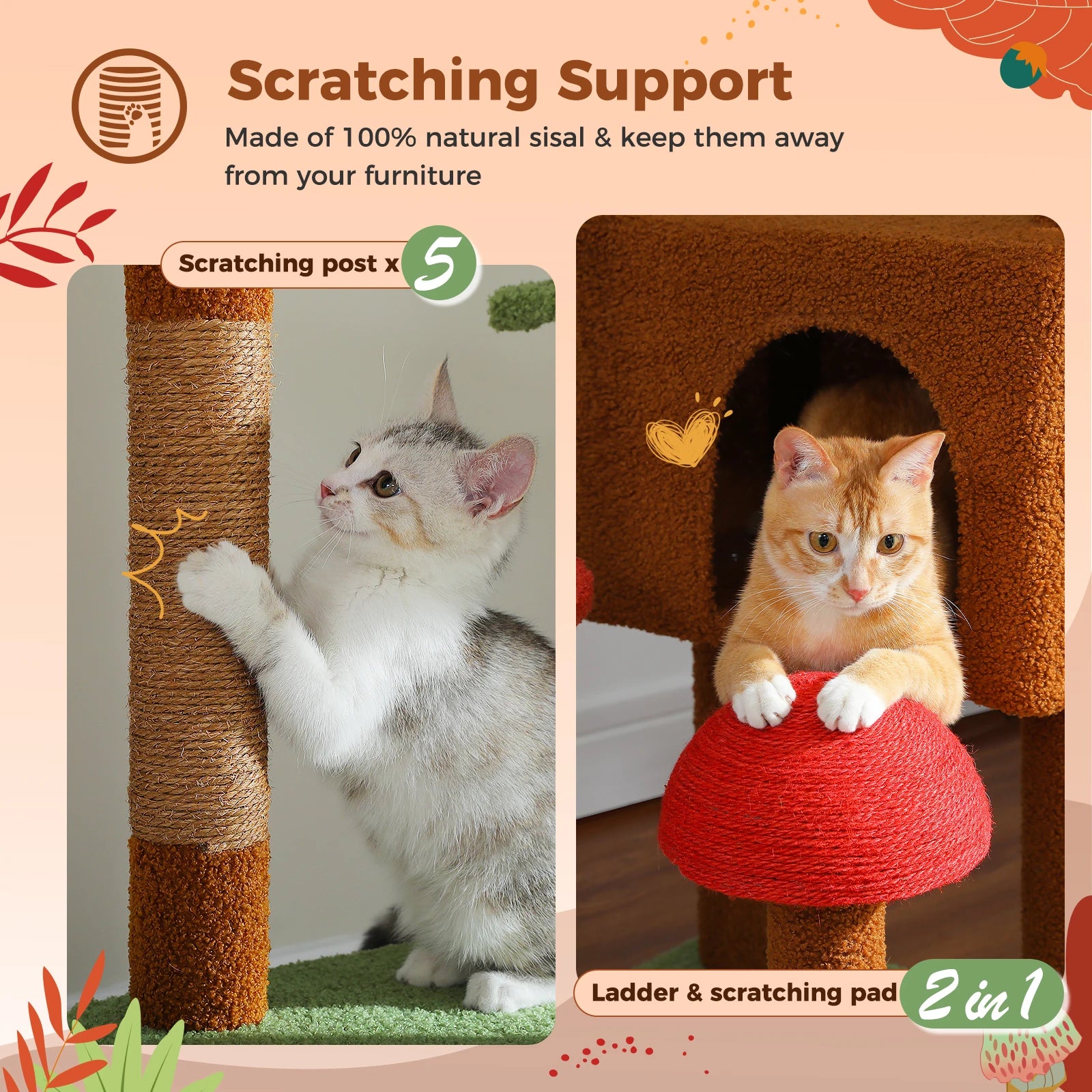 Floor-to-Ceiling Cat Tree with Condo and Hammock