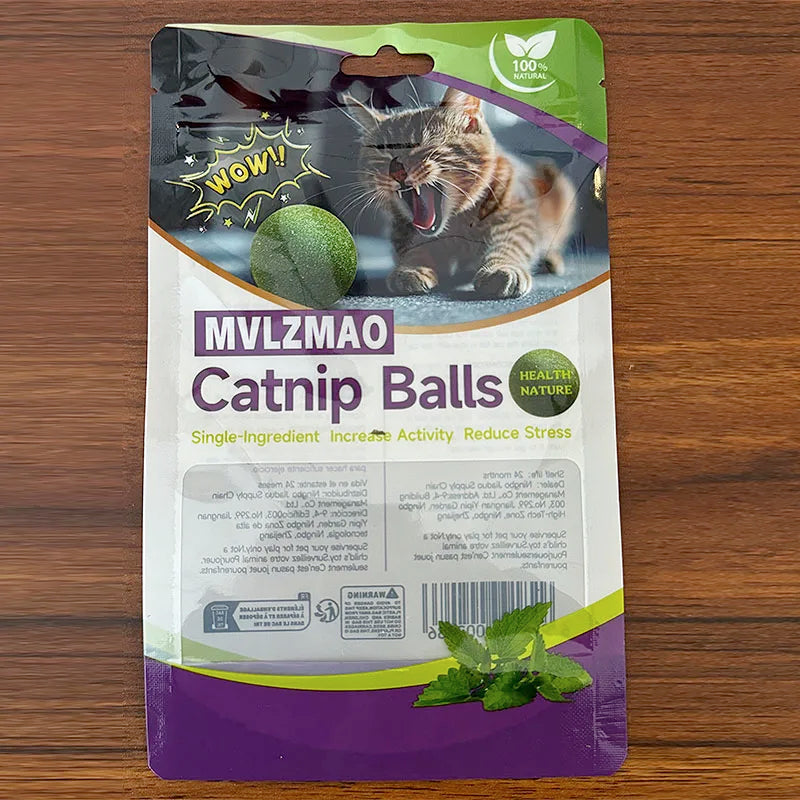Edible Catnip Ball Toy for Cats – Teeth Cleaning Fun