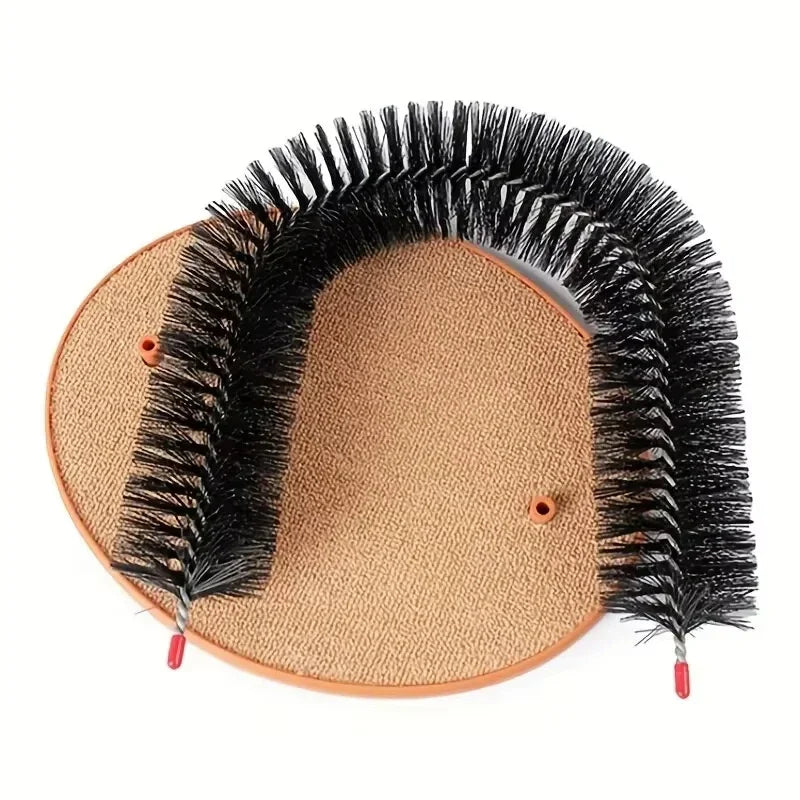 Cat Self-Grooming Arch Toy With Massage Brush & Pad