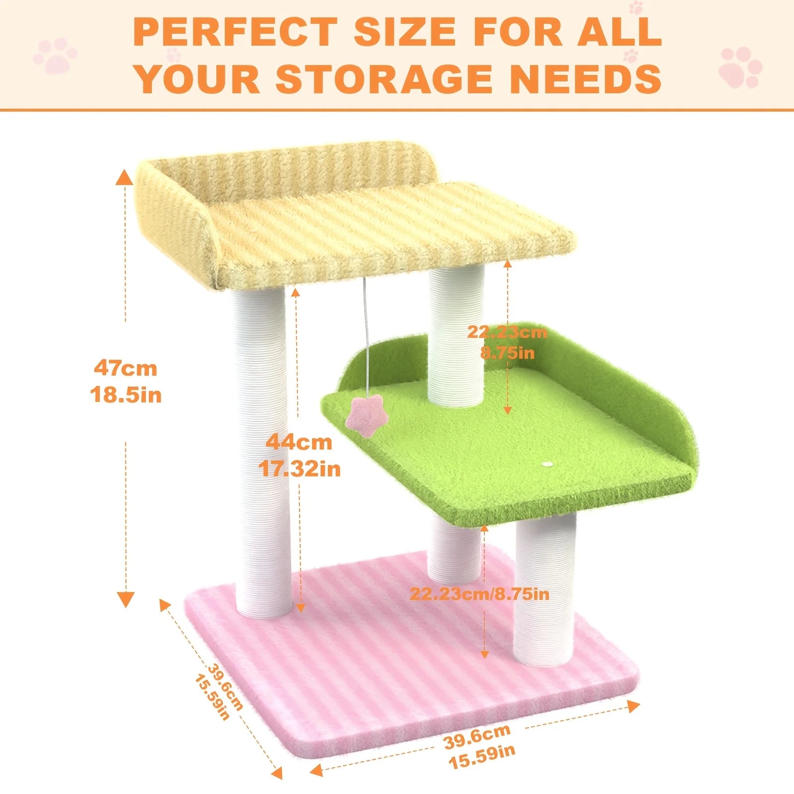 Indoor Cat Tree Tower with Scratching Board and Toys