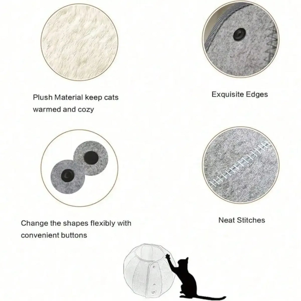 Collapsible Cat Tunnel Toy With Peek Holes And Hanging Ball