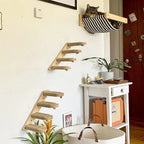 Wall Mounted Cat Climbing Shelf With Sisal Steps