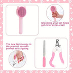 8-Piece Cat Grooming Kit with Brushes and Nail Tools