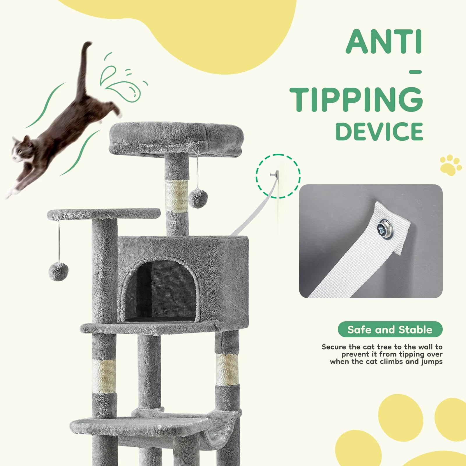 Tall Cat Tree Tower with Sisal Scratching Posts