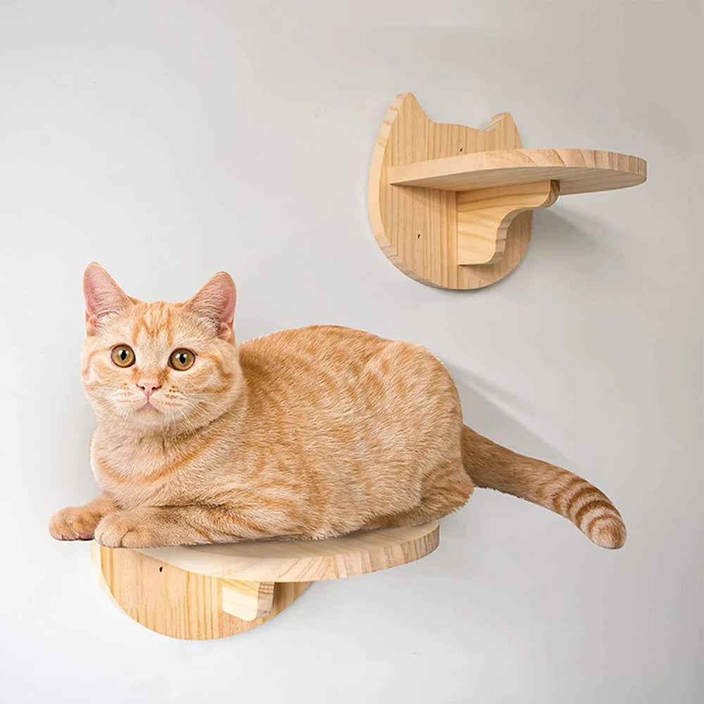 Wall Mounted Cat Climbing Shelf With Sisal Steps