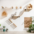 Wall Mounted Cat Climbing Shelf With Sisal Steps