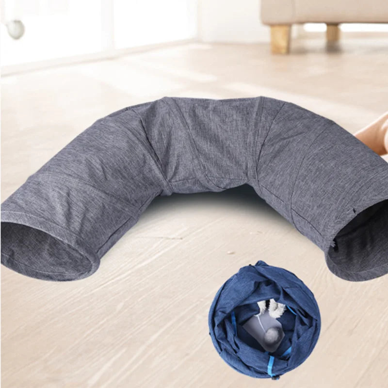 Foldable Cat Tunnel With Soft Cushion Pillow Set