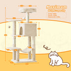 44-Inch Cat Tree Tower with Sisal Scratching Posts