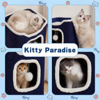 Multi-Level Indoor Cat Tree House with Cozy Bed
