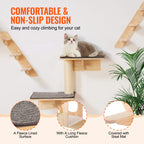 Wall Mounted Cat Shelves with Perches and Hammock