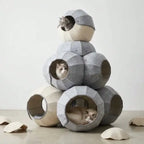 Collapsible Cat Tunnel Toy With Peek Holes And Hanging Ball