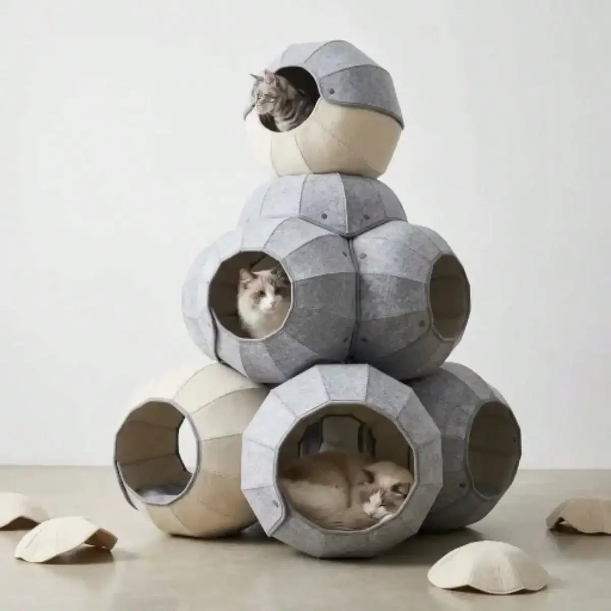 Collapsible Cat Tunnel Toy With Peek Holes And Hanging Ball