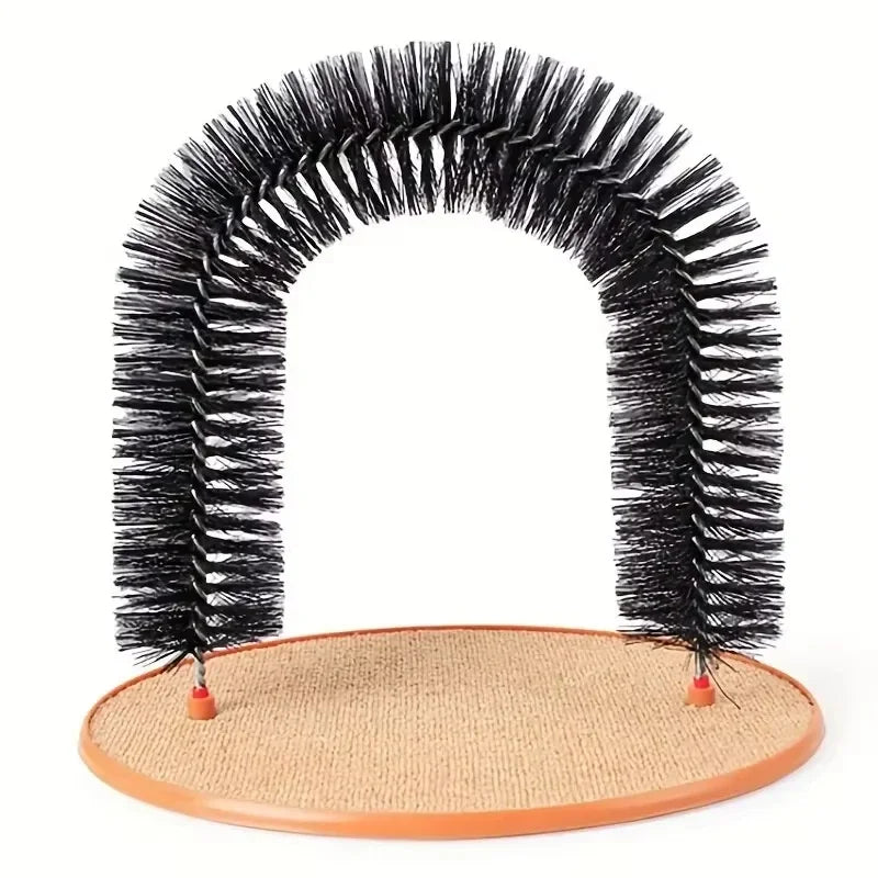 Cat Self-Grooming Arch Toy With Massage Brush & Pad
