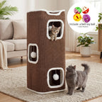 Multi-Level Indoor Cat Tree House with Cozy Bed