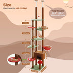Floor-to-Ceiling Cat Tree with Condo and Hammock