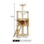 Floor-to-Ceiling Solid Wood Cat Tree Tower with Posts