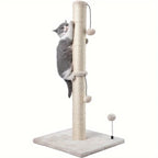 Tall Cat Scratching Post with Sisal and Hanging Ball