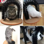Cat Self-Grooming Arch Toy With Massage Brush & Pad