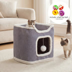 Multi-Level Indoor Cat Tree House with Cozy Bed