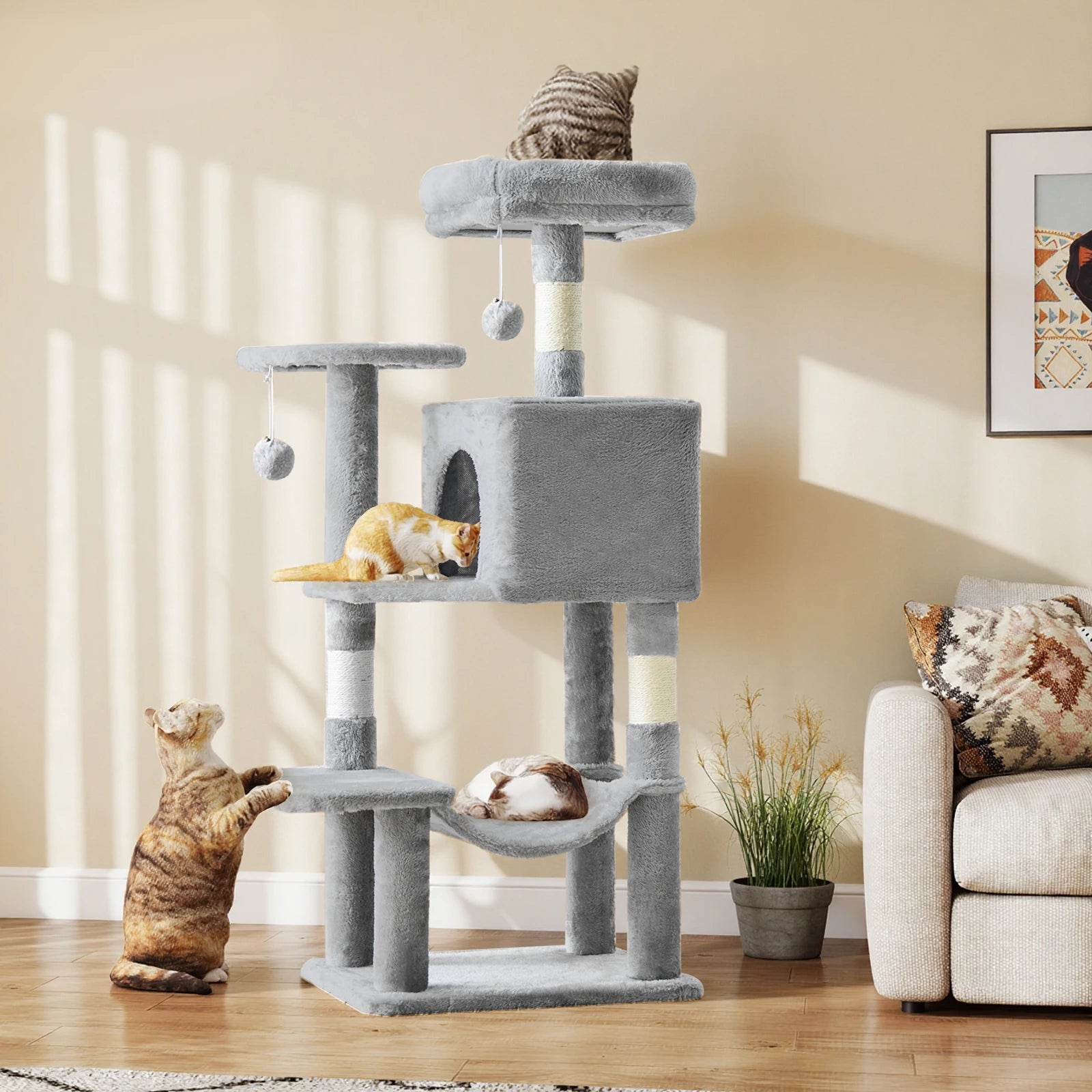 Tall Cat Tree Tower with Sisal Scratching Posts