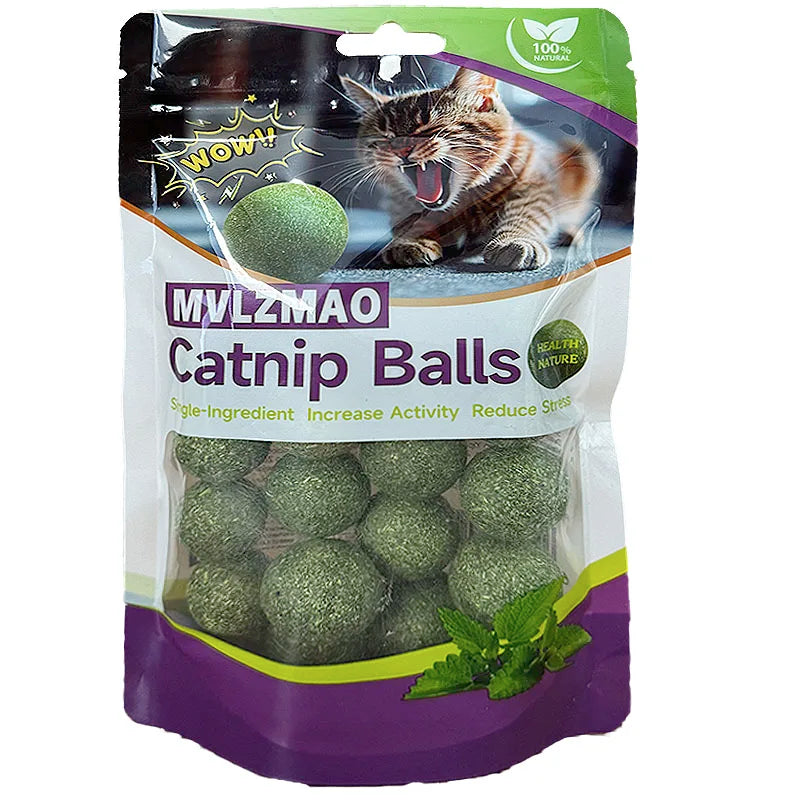 Edible Catnip Ball Toy for Cats – Teeth Cleaning Fun